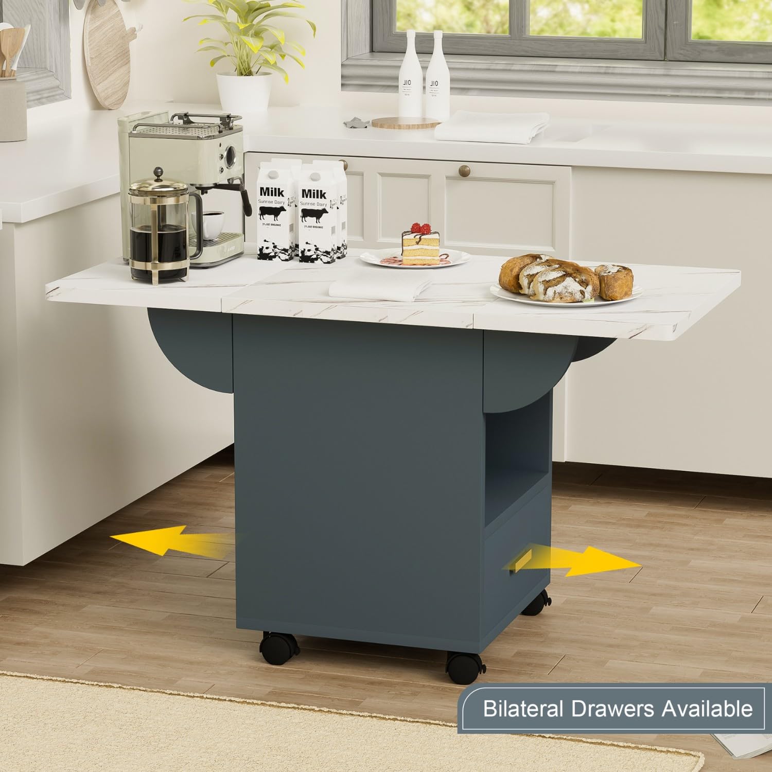 Amazon.com - Mottralck Wood Folding Dining Table with Wheels